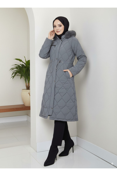 lavrisa Kadın Beli Bağcıklı Nova Kumaş Mont