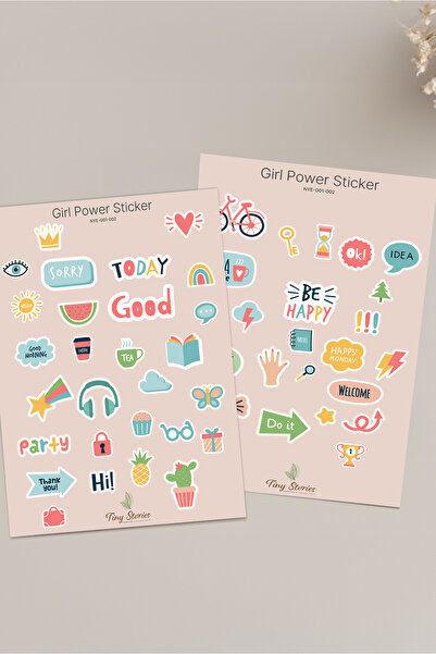 tinystoriestr Σετ Αυτοκόλλητων Girl Power