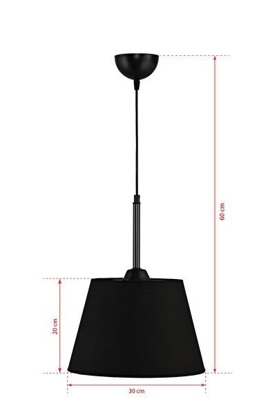 DEDE Tekli Volga Sarkıt Antrasit Siyah Abajur Şapkalı