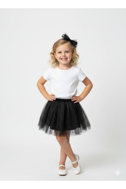 Şenkız Girls Skirt with Elastic Waist Tulle Designed for Birthday Party 23 April 19 May Special Occasions