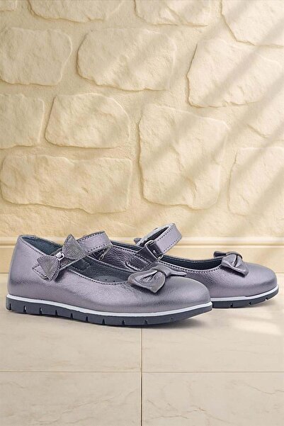 Rakerplus Справжня шкіра, платинова стрічка, детальна застібка-липучка, дитячі балетки для дівчаток