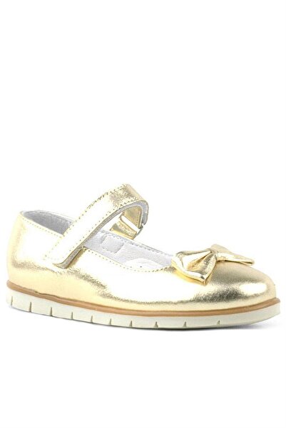 Rakerplus Балерини от естествена кожа с велкро и златна панделка за момичета