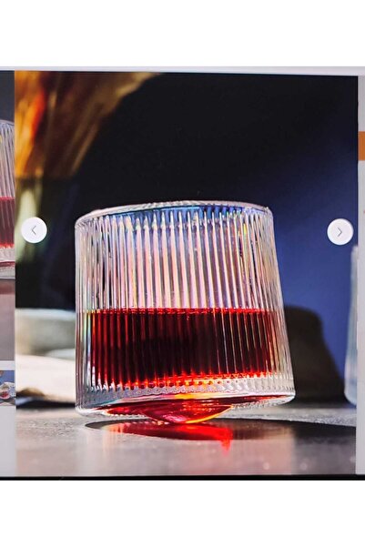 ORTAKÖY CENNETİ 2-Piece 360 ​​Derce Whiskey Soft Drink Glass with Swivel Japanese Style 160ml