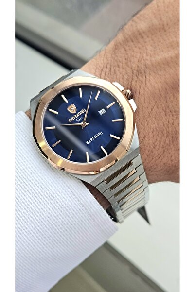 Raymond Rym-611505M Slim Men's Watch - Steel Case and Strap - 2 Years Warranty Ipr-Bl