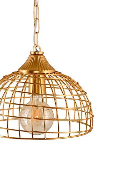 DEDE Tekli Tuna Sarkıt Mat Gold Avize