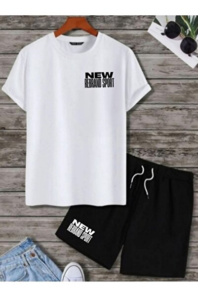REBRAND Oversize T-Shirt Set - Printed Bottom Top Tracksuit Set