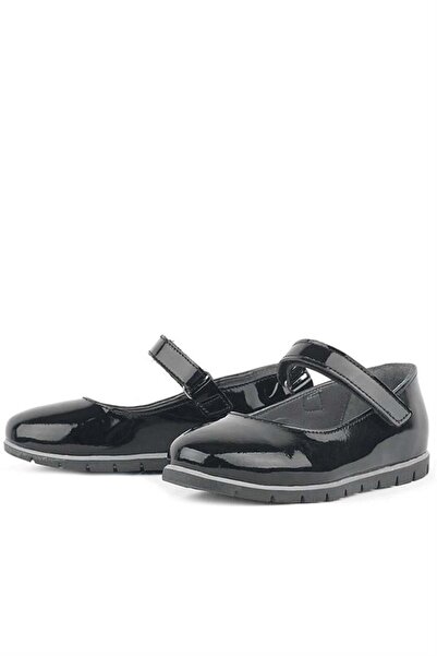 Rakerplus Genuine Leather Black Patent Leather Girls' Ballerinas