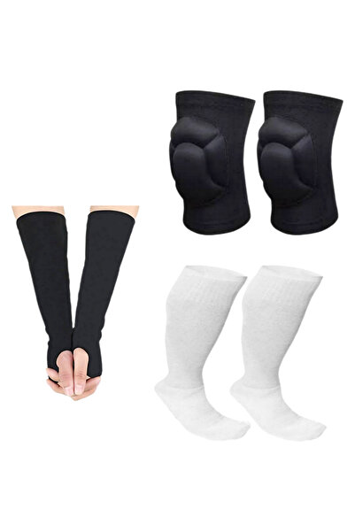 hn sport Voleybol Dizliği Set 6 Parça Dizlik Kolluk Ve Uzun Çoraplı