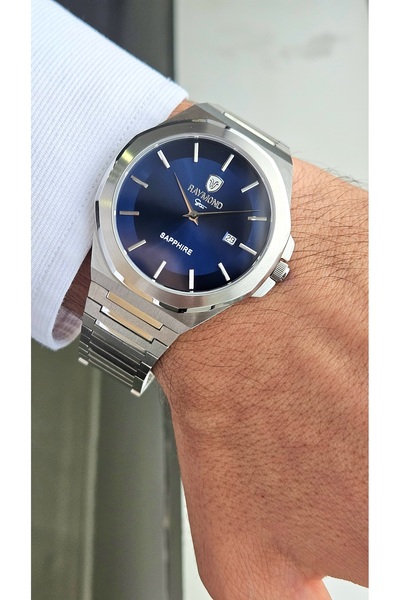 Raymond Rym-611505M Slim Men's Watch - Steel Case and Strap - 2 Years Warranty Ss-Bl