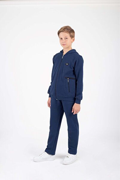 Mnk Baby&Kids Σετ αθλητική φόρμα για αγόρι με φερμουάρ και κουκούλα με λεπτομ...