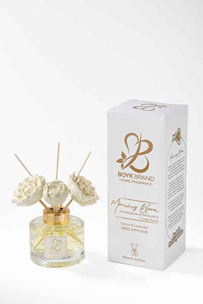 BOYK BRAND 155 ml Dekoratif Çiçek Taşlı Bambu Çubuklu Lavanta&Narenciye Çubuk...