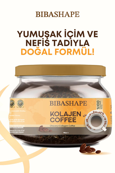 BİBASHAPE Hindiba Kolajen Kahvesi 1 Aylık (60 KULLANIM) Net 150gr