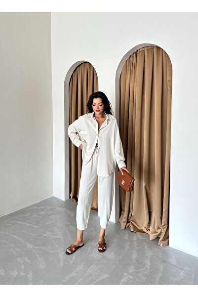 Laluvia Gray Linen Shirt Shalwar Trousers Set