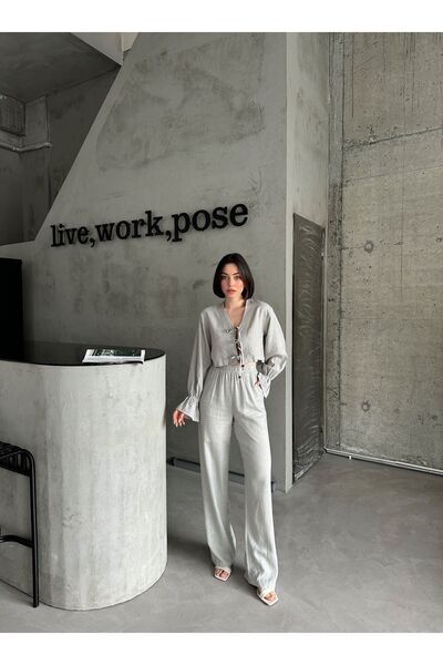 Laluvia Ecru Real Linen Design Set