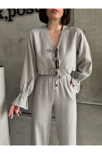 Laluvia Ecru Real Linen Design Set