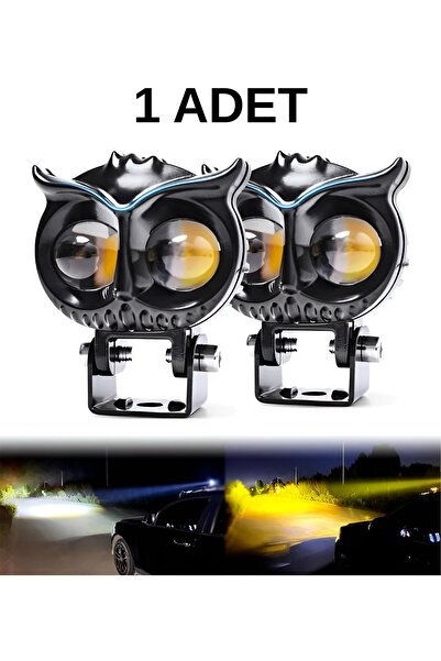 Sosyal Çarşı BAYKUŞ LED SİS FARI ÇAKARLI 4 FONKSİYON ÇİFT RENK SARI-BEYAZ MOTO-OFFROAD-SUV-İŞ MAKİNESİ 1 ADET