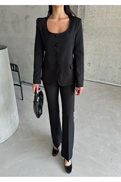 Laluvia Kő színű prémium körgallérú dzseki nadrág szett