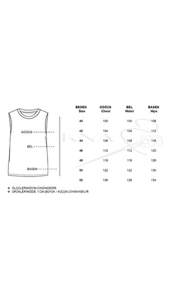 MODA İKNA ÖN ŞİFON DETAYLI KOLSUZ SİMİT YAKA İÇLİK/TUNİK