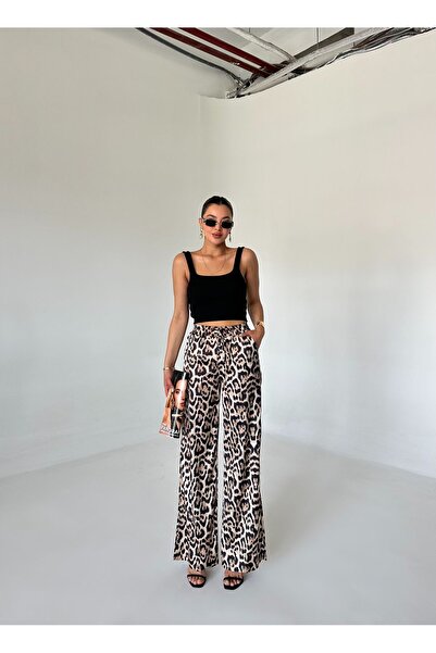 Laluvia Kalhoty v pase s leopardím vzorem