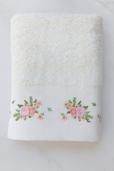 EMİLLİE Bamboo Embroidered Spring Towel 50X90Cm
