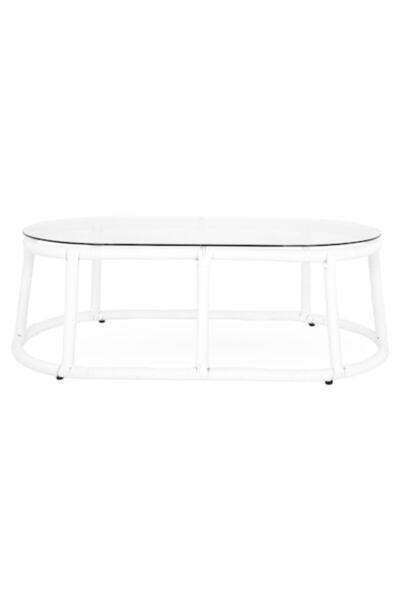 Maison Mex Oval garden/terrace table PAPASANS L.90 l.50 H.46 white