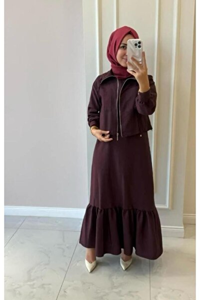 Puane Rstm butik eteği fırfırlı ceketli ikili özel ve normal günler için şık mükemmel zarif elbise