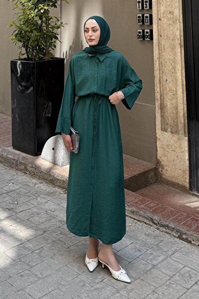 lamelif Pat Detailed Dress Emerald Green