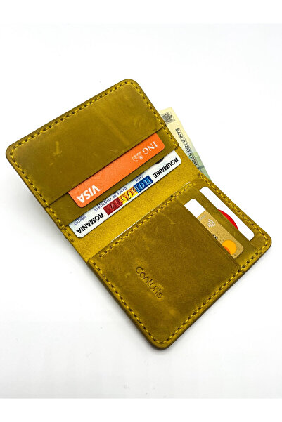 OMP Travel Slim Wallet, Genuine Leather Yellow