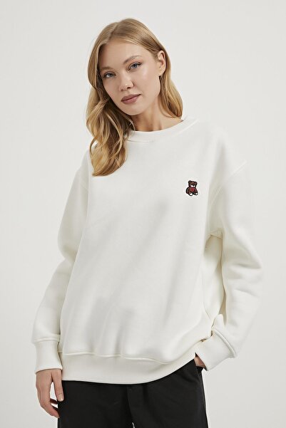 Arma Life Armalife 0096 bear embroidered high collar women's sweatshirt