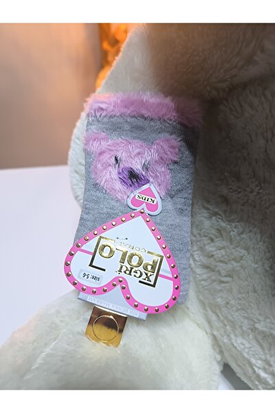 Şimo Butik Girl's Plush Detailed Socks Soft Breathable Anti-Sweat