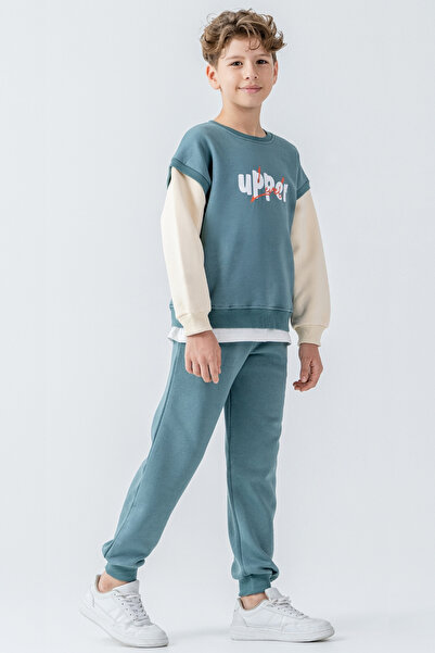 AHENGİM Σετ χειμερινής φόρμας για αγόρια με εμπριμέ 3 κλωστές Ak4231