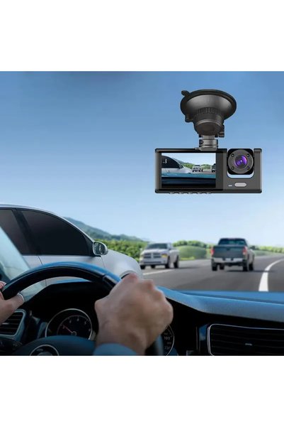 FUTAX Araç Araba Kamerasi Black Box Traffic Recorder 3 Kameralı (5690)