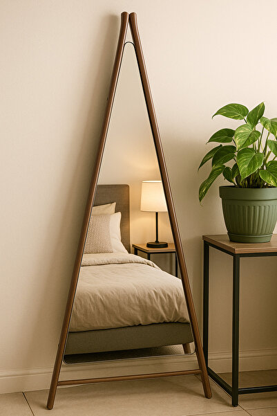 MARIA HOMES Wooden Floor Standing Mirror 168×70 cm – Full-Length Dressing Mirror with Modern Frame