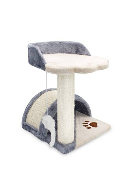 ROHS Cat play set, HAPPYpets, sisal rope posts, with mouse, Gray, 42 cm