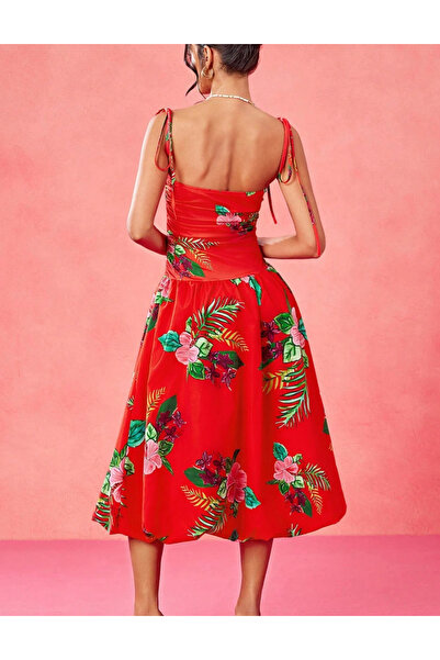 Sheya Midi dress X, red