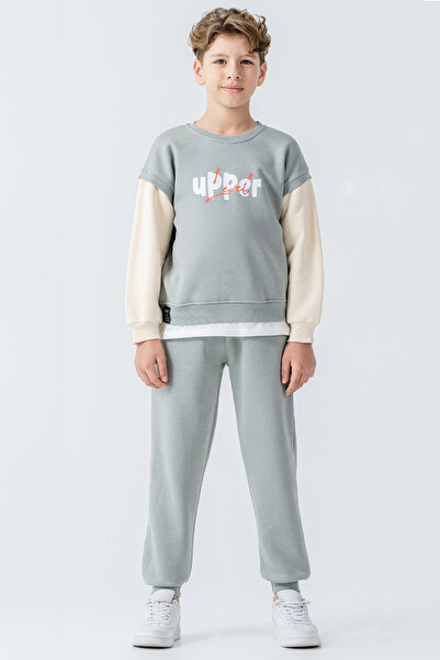 AHENGİM Σετ χειμερινής φόρμας για αγόρια με εμπριμέ 3 κλωστές Ak4231