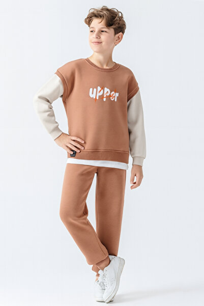 AHENGİM Σετ χειμερινής φόρμας για αγόρια με εμπριμέ 3 κλωστές Ak4231