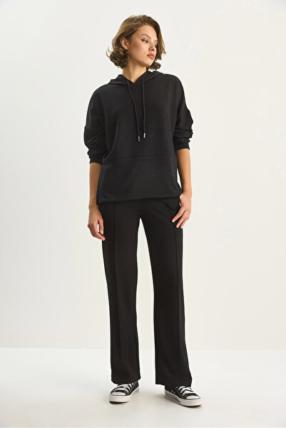 Bianco Lucci Women's Hoodie Straight Cut Pants Relaxed Modal Set 2130 60283623