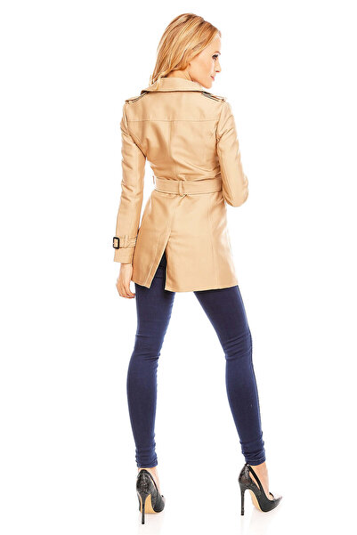 WildFashion Palton casual cu nasturi si centura in talie U596-155