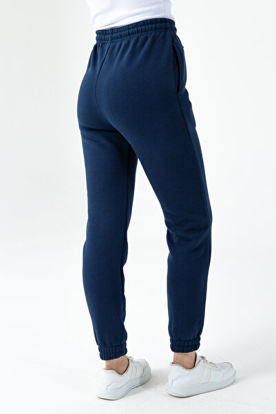 GİYSA Γυναικείο παντελόνι με ρυθμιζόμενη μέση και ελαστικό πόδι 3-σκέλος σκούρο μπλε - MW0000186