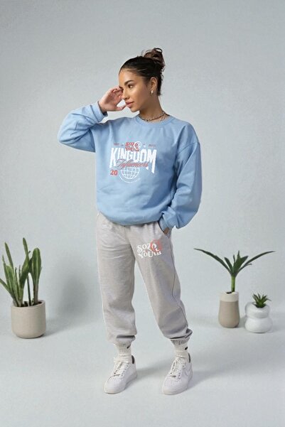 Wish BF supradimensionat Kingdom cu imprimeu cu glugă Set de trening de iarnă...