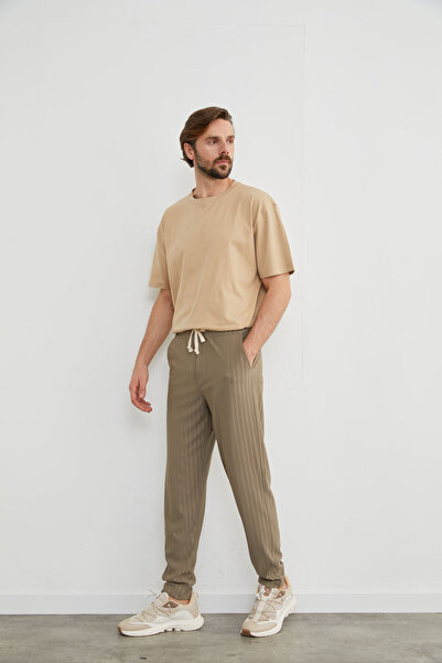 CALİA Men's Relaxed Fit Striped Jogger Pants