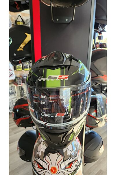KeskinMoto LS5 Çene Açılır Güneş Gözlüklü Kask Yeşil-Siyah