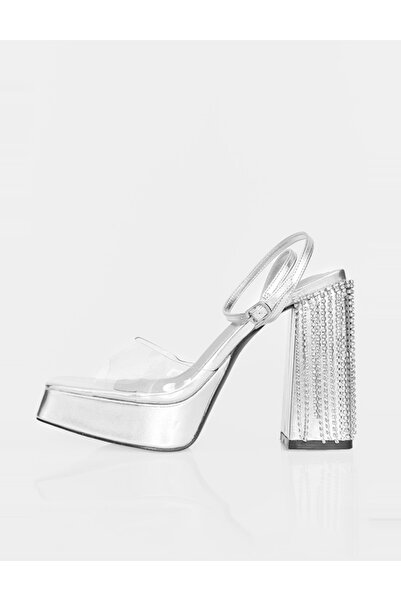 Pretty Little Thing PRETTYLITTLETHING Heeled Sandals, silver
