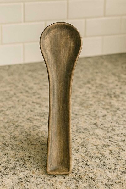 PAPİSAHOME Seramik Ahşap Meşe Desenli Kirli Kaşıklık