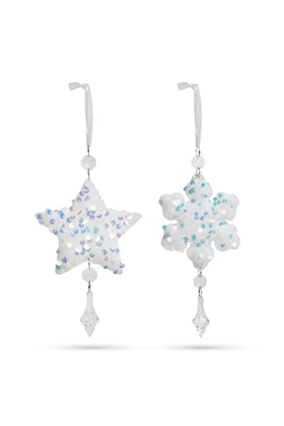 Family Christmas Decoratiune de Craciun pentru brad - Set 2 stele multicolore...