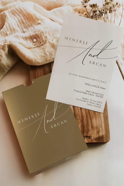 Linvito Kampanyalı Düğün, Nikah, Nişan Davetiyesi (50 Adet)