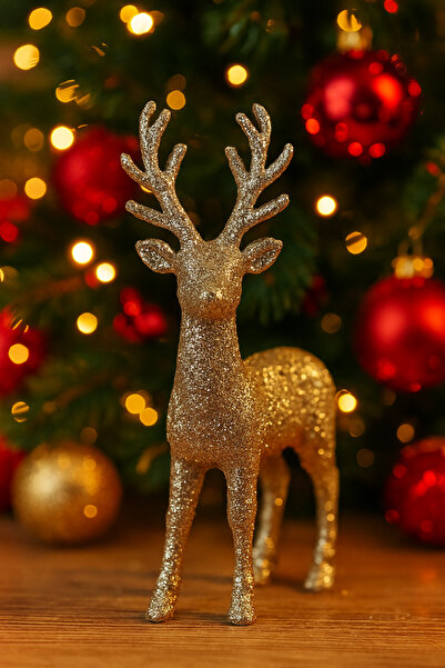 Derin Düşler Christmas Ornament Decor Rose Gold Deer 15 cm Table Decor