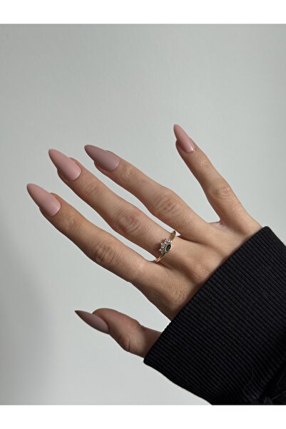 STOLIA Green Zircon Stone Non-Tarnish Steel Gold Eye Detail Ring