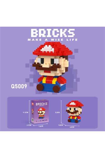 BTİCARET Bricks Mario Yapı Oyuncak – Eğlenceli Süper Mario Karakter Yapı Oyun...